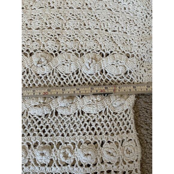 Vintage Copper Key Sweater Cotton Boho Open Crochet Pullover Sweater Tunic S - Picture 5 of 6